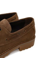 Woman Walnut Lace-Up Thick-Soled Suede Casual Shoes | Derimod