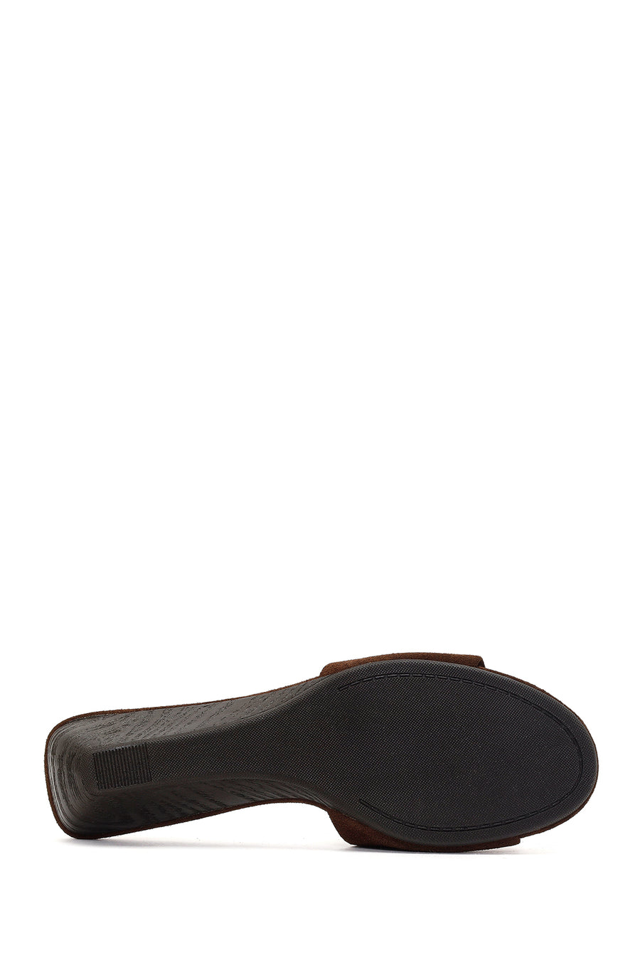 Women's Brown Thick-Soled Suede Leather Slippers