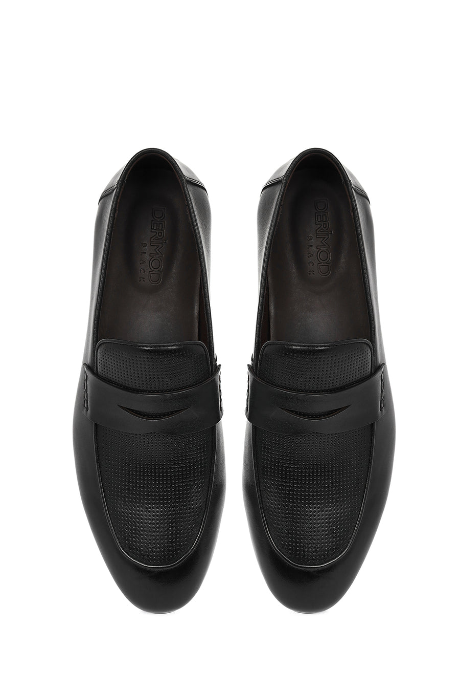 Derimod Black Male Black Leather Classic Loafer