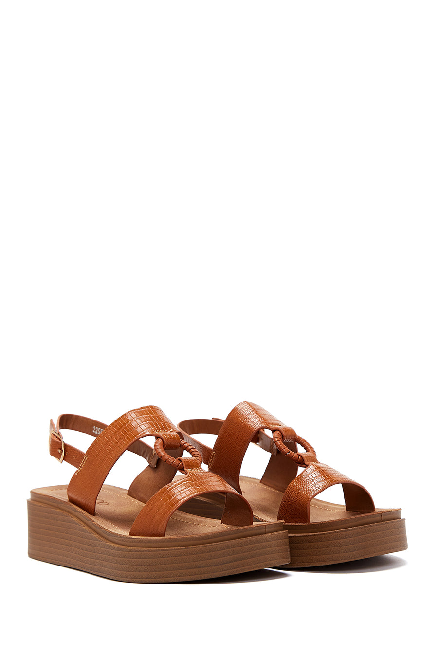 Women's Tan Ankle Strap Thick Soled Sandals