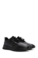 Men's Black Lace-Up Leather Casual Sneaker | Derimod