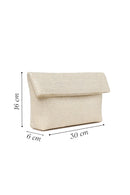 Woman Beige Braided Clutch Bag | Derimod