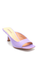 Women's Casual Heeled Leather Slippers | Derimod