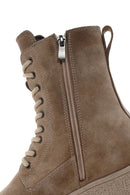 Women's Beige Thick Soled Boots Suede Leather Boots | Derimod