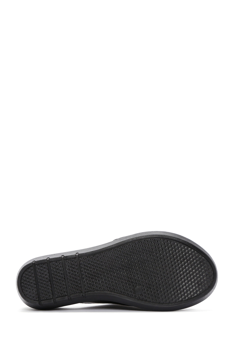Kadın Siyah Dolgu Topuklu Deri Comfort Terlik