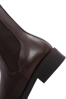 Women's Brown Zippered Leather Casual Boots | Derimod