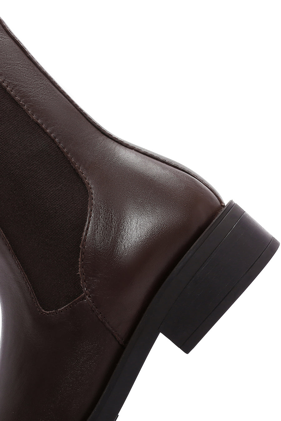 Women's Brown Zippered Leather Casual Boots