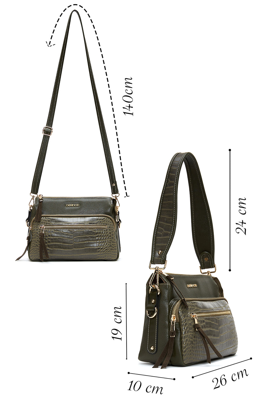 Women's Crocodile Cross Bag
