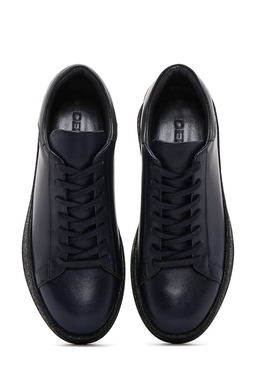 Erkek Lacivert Deri Sneaker
