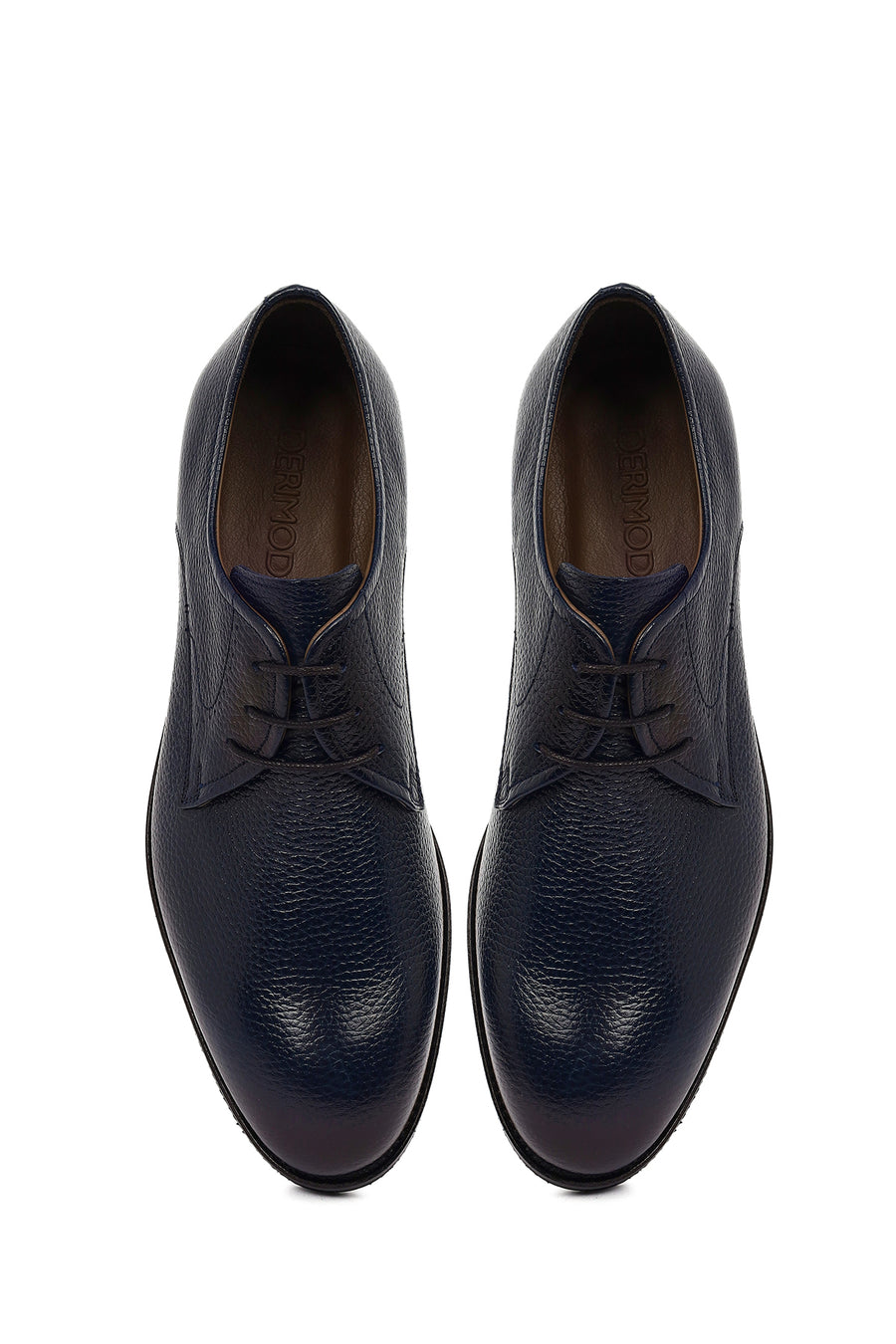 Men's Navy Blue Lace-up Leather Casual Shoes