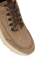 Male Mink Lace-up Thick-soled Nubuck Leather Casual Sneaker | Derimod