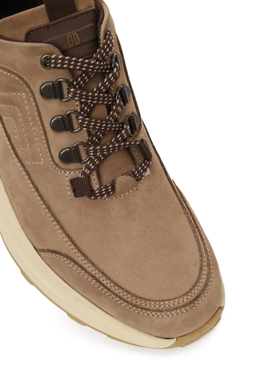 Male Mink Lace-up Thick-soled Nubuck Leather Casual Sneaker