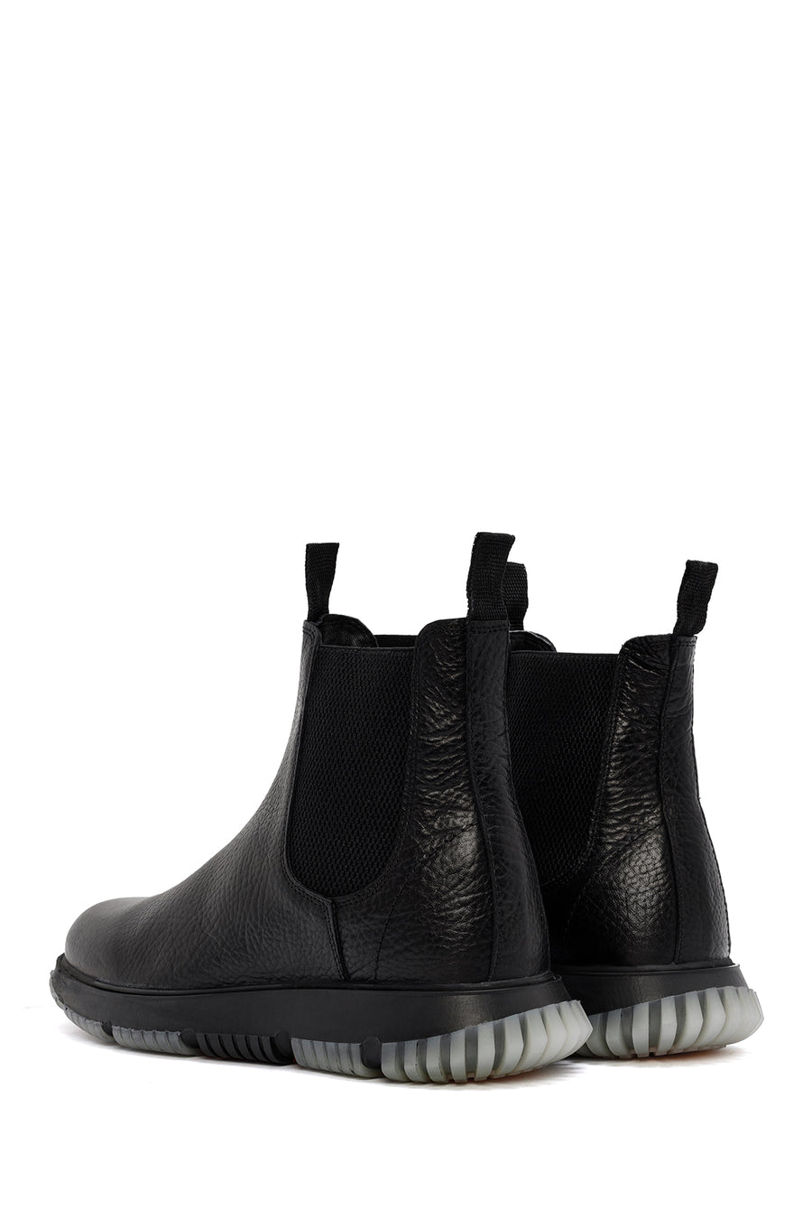 Male Black Leather Casual Chelsea Boots