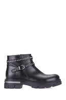 Women's Leather Boots with Buckle | Derimod