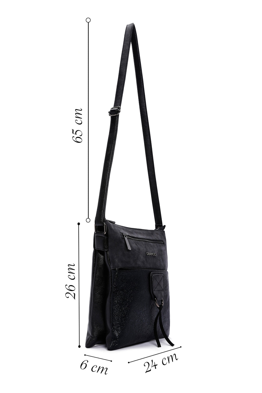 Women's Black Long Strap Crossbody Bag