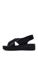 Woman Black Thick-Soled Sandal | Derimod