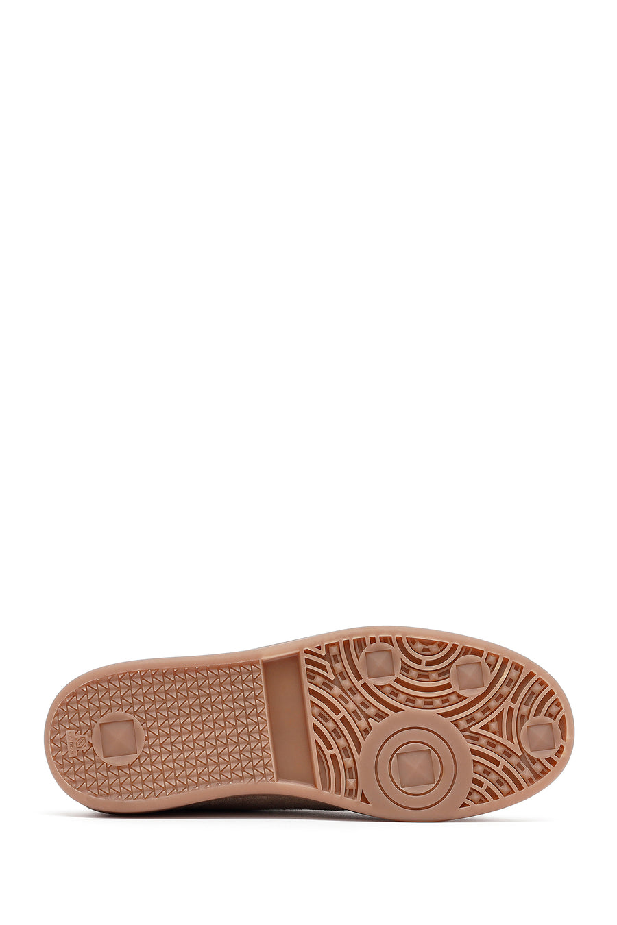Woman Tan Laced Suede Leather Sneakers