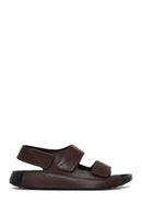 Male Brown Strapped Leather Sandals | Derimod