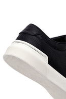 Men's Black Lace Up Leather Sneakers | Derimod