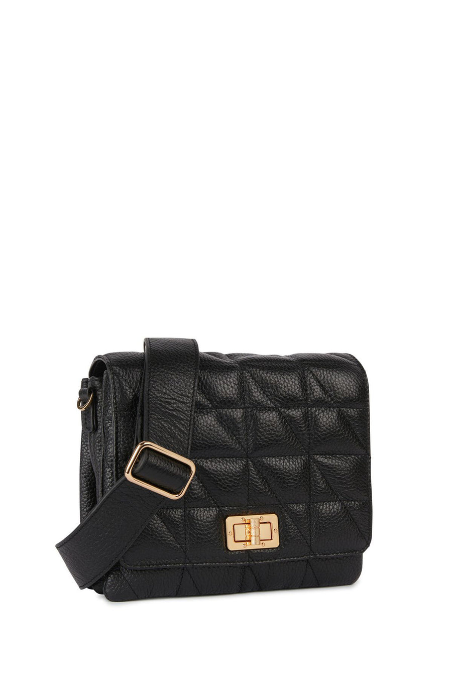 Geox Women's Black Veriana Quilted Leather Shoulder Bag