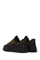 Male Khaki Lace-up Nubuck Leather Sneaker | Derimod
