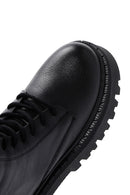 Women's Black Leather Thick Soled Boots | Derimod