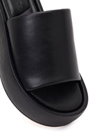 Women's Black Thick Soled Slippers | Derimod