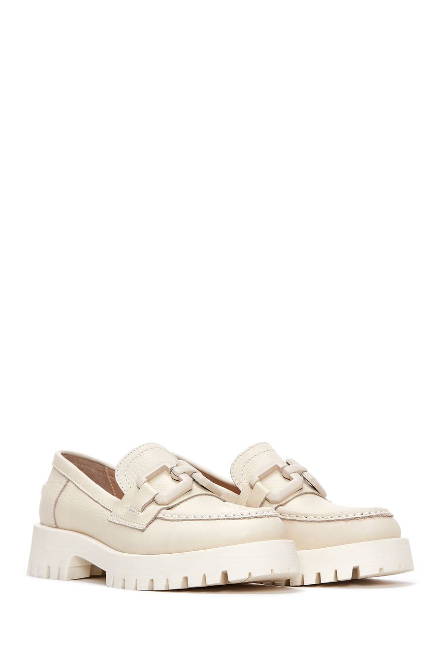 Women's Beige Leather Loafer