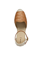 Geox Women Camel Gelsa Low Ankle Buckle Wedge Heel Braided Leather Espadrille | Derimod