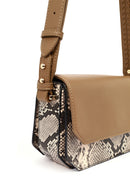 Women's Beige Long Strap Patterned Crossbody Bag | Derimod