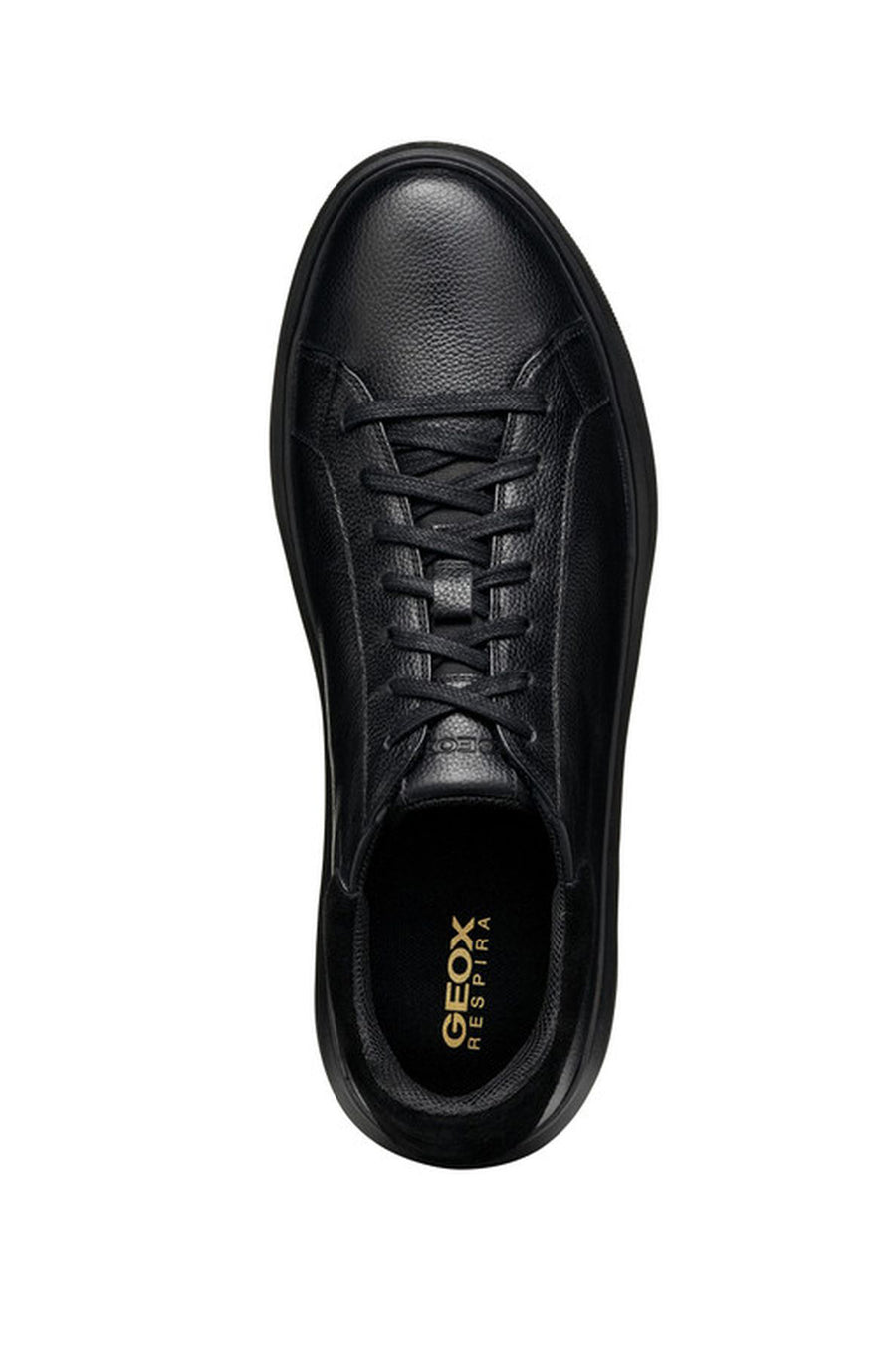 Geox Men's Black Deiven Lace-Up Leather Casual Sneaker