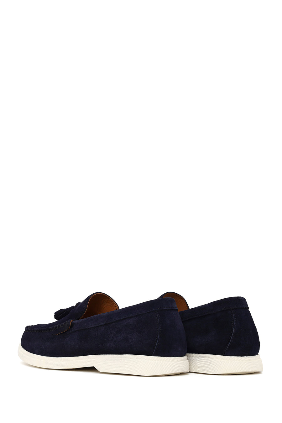 Erkek Lacivert Püsküllü Süet Deri Casual Loafer