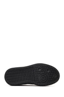 Women's Black Lace-Up Thick-Soled Leather Sneaker | Derimod
