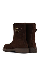 Women's Brown Suede Leather Boots | Derimod