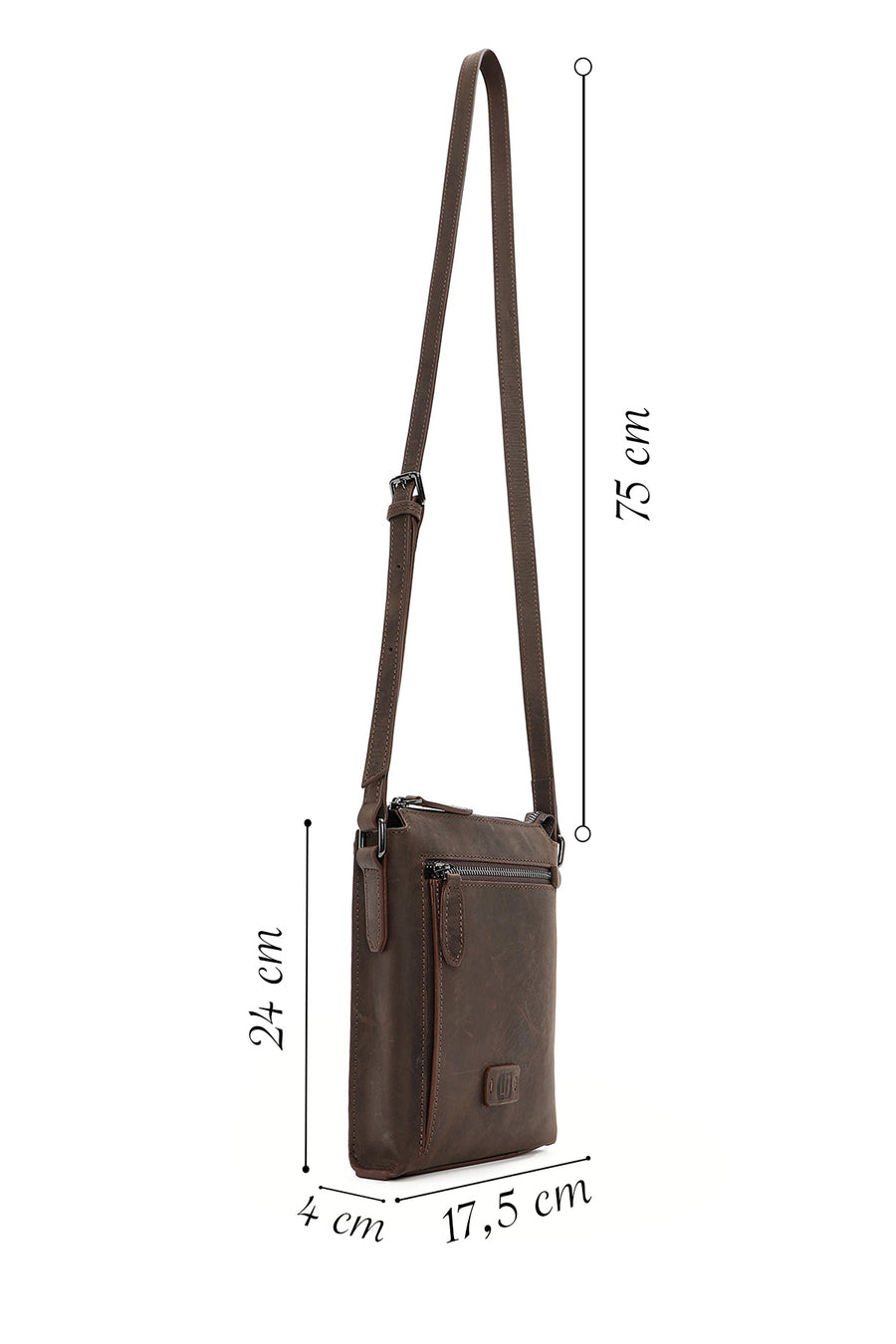 Men's Brown Leather Messenger Bag