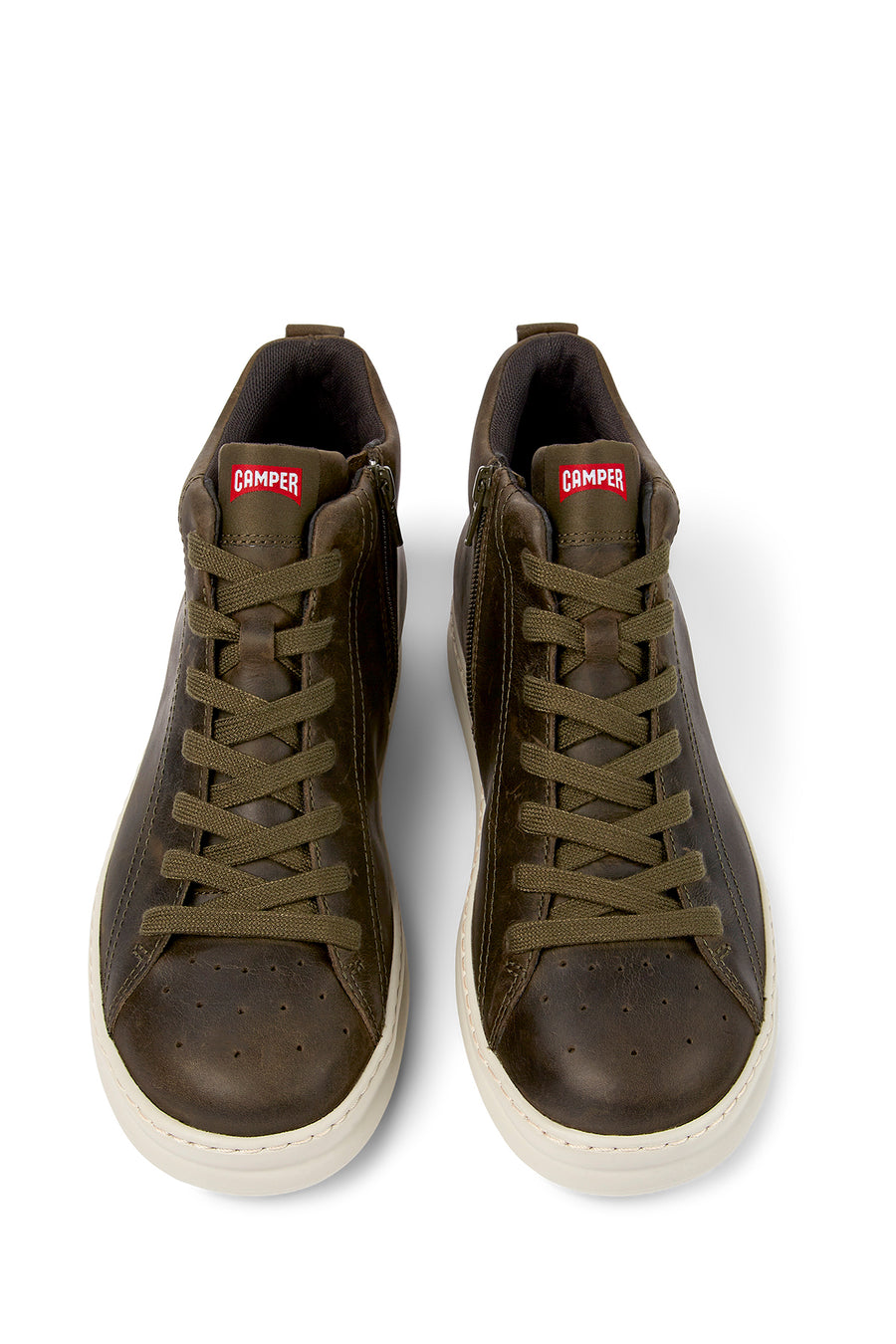 Camper Men's Green Runner Four Leather Sports Boots