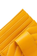 Woman Yellow Quilted Card Holder | Derimod