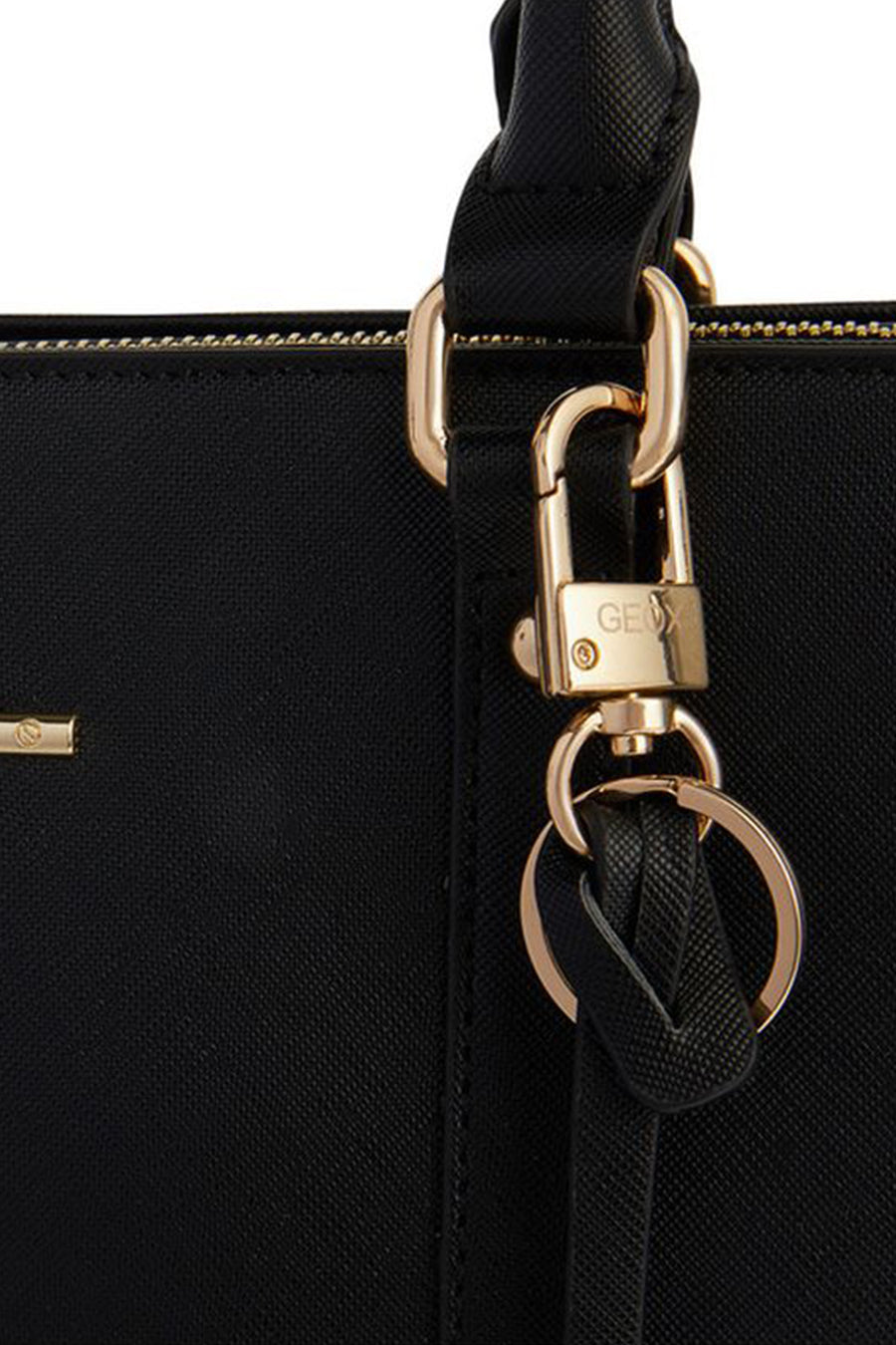 Geox Women's Black Ameris M Long Strap Leather Crossbody Bag