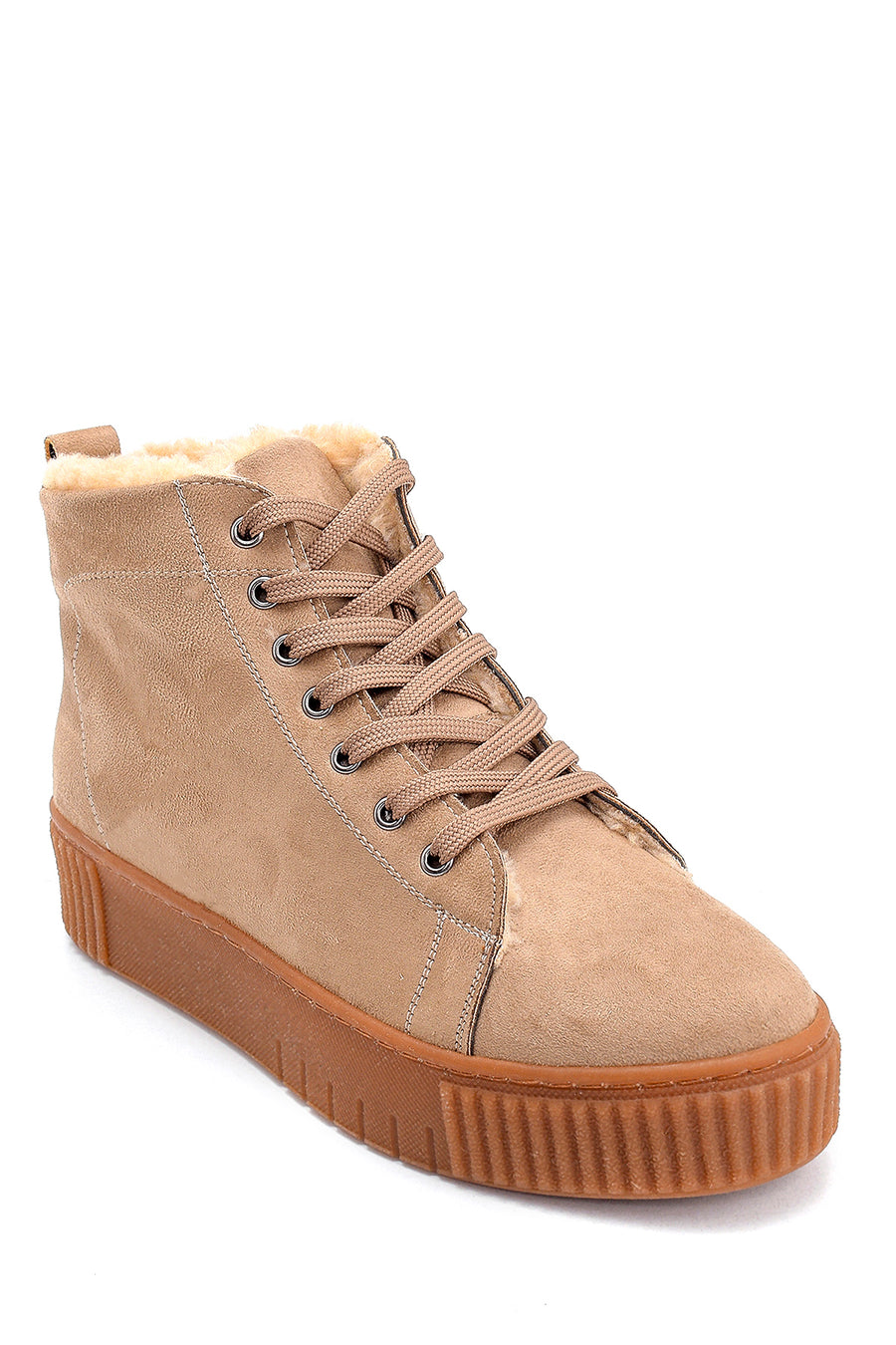 Women's Suede Fur Detailed Boots