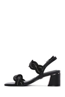 Women's Black Braided Chunky Low Heel Sandals | Derimod