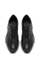 Men's Black Lace-Up Leather Casual Sneakers | Derimod