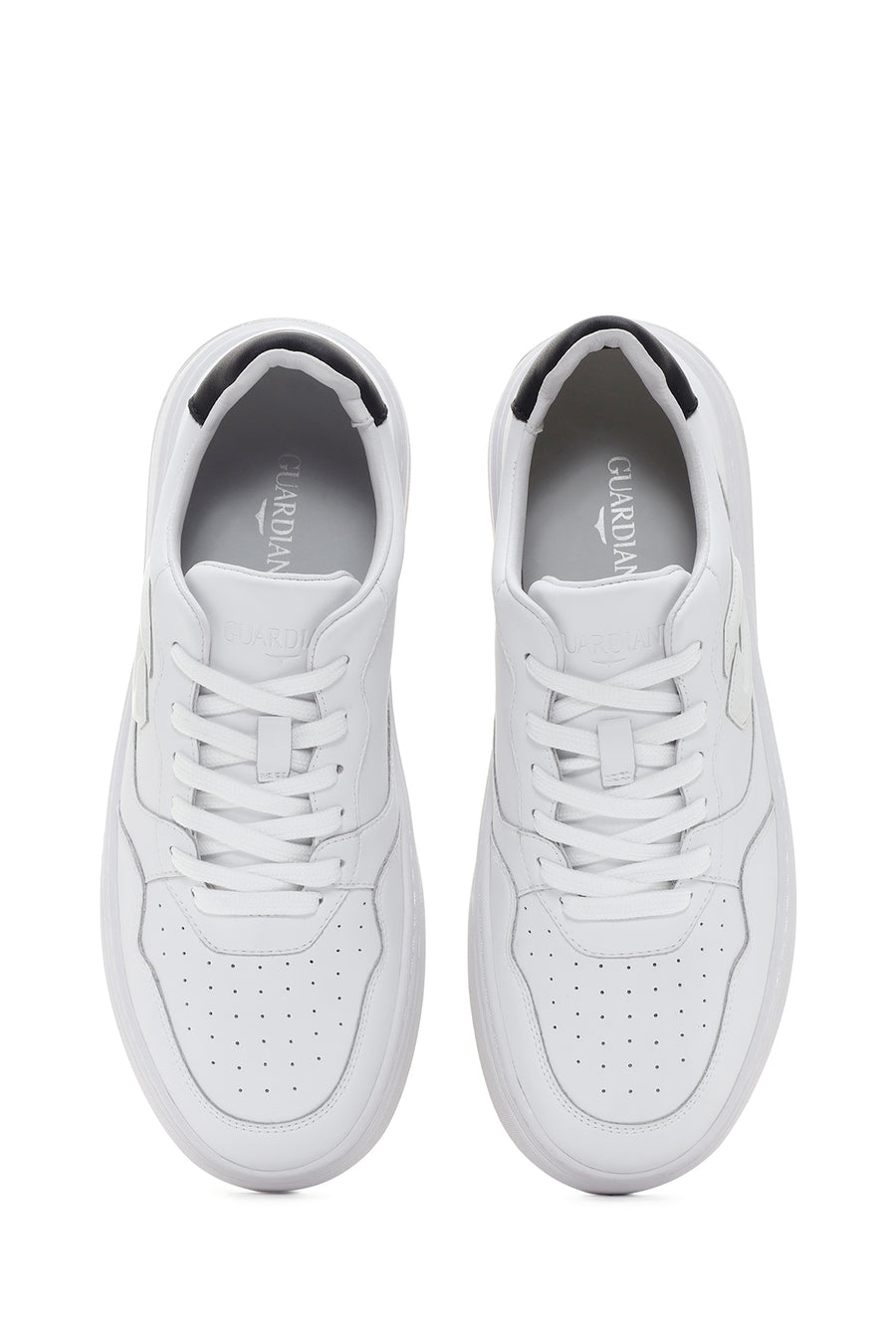 Alberto Guardiani Men's White New Era Thick Soled Leather Sneaker