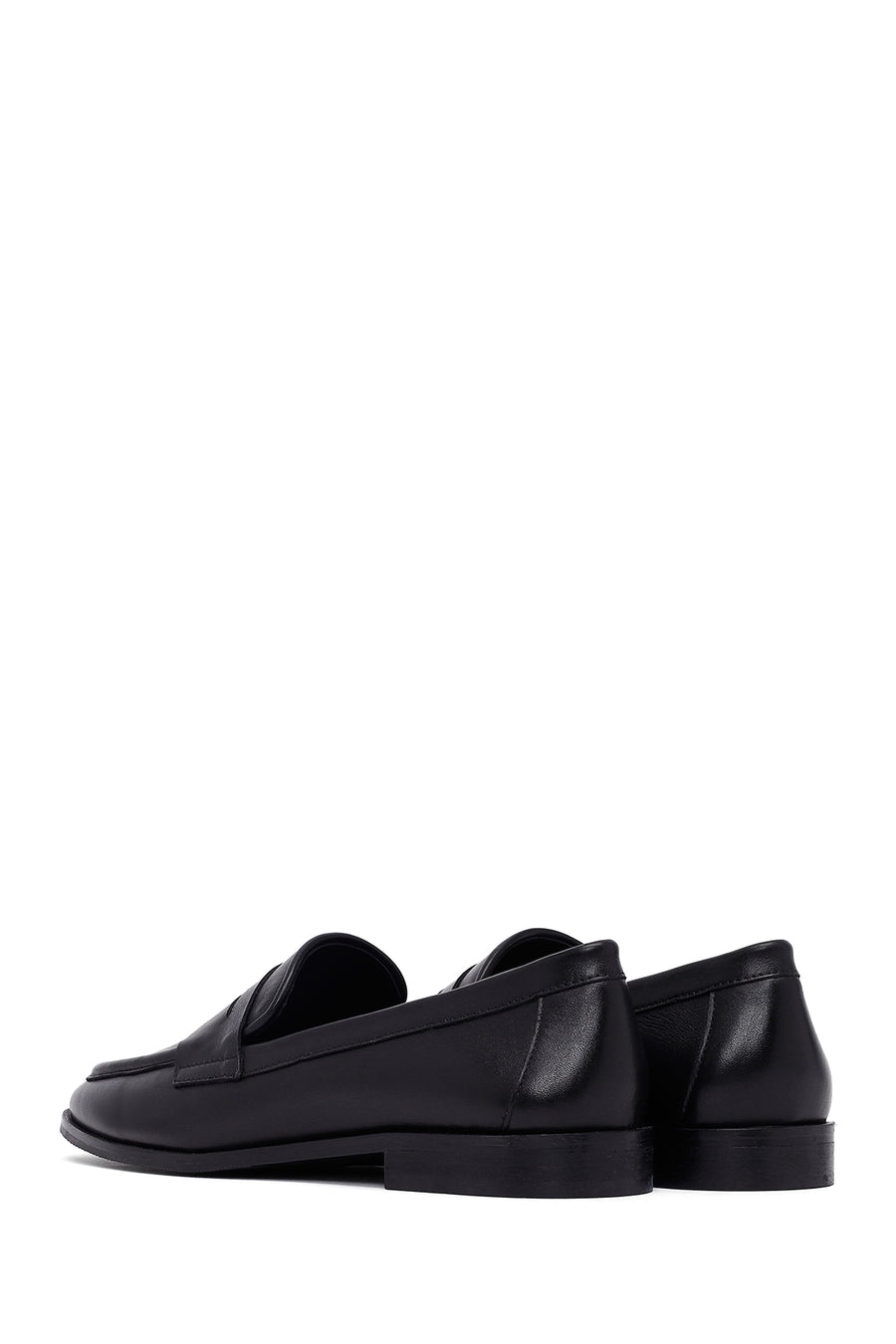 Woman Black Leather Loafers