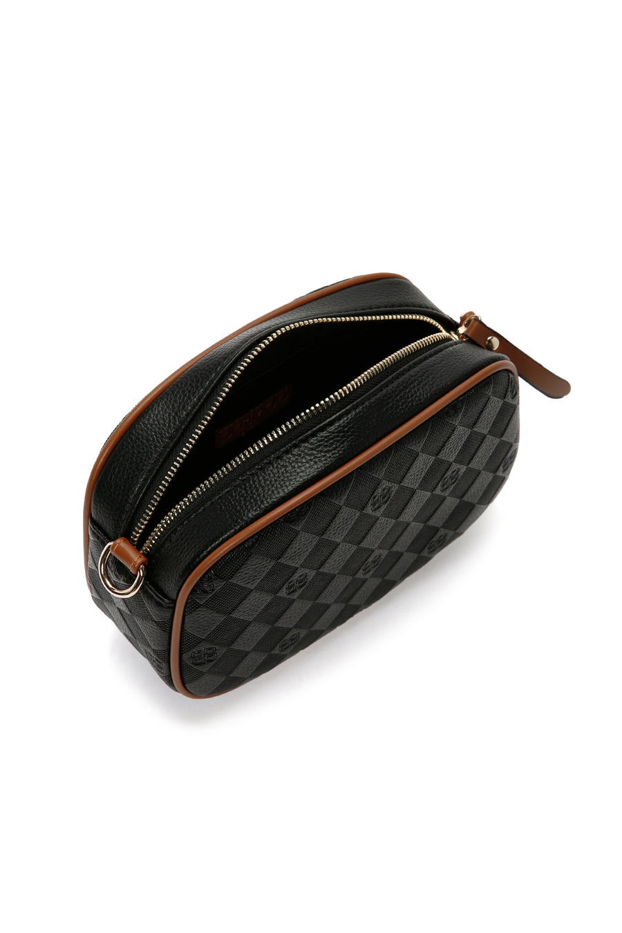 Women's Black Long Strap Printed Crossbody Bag