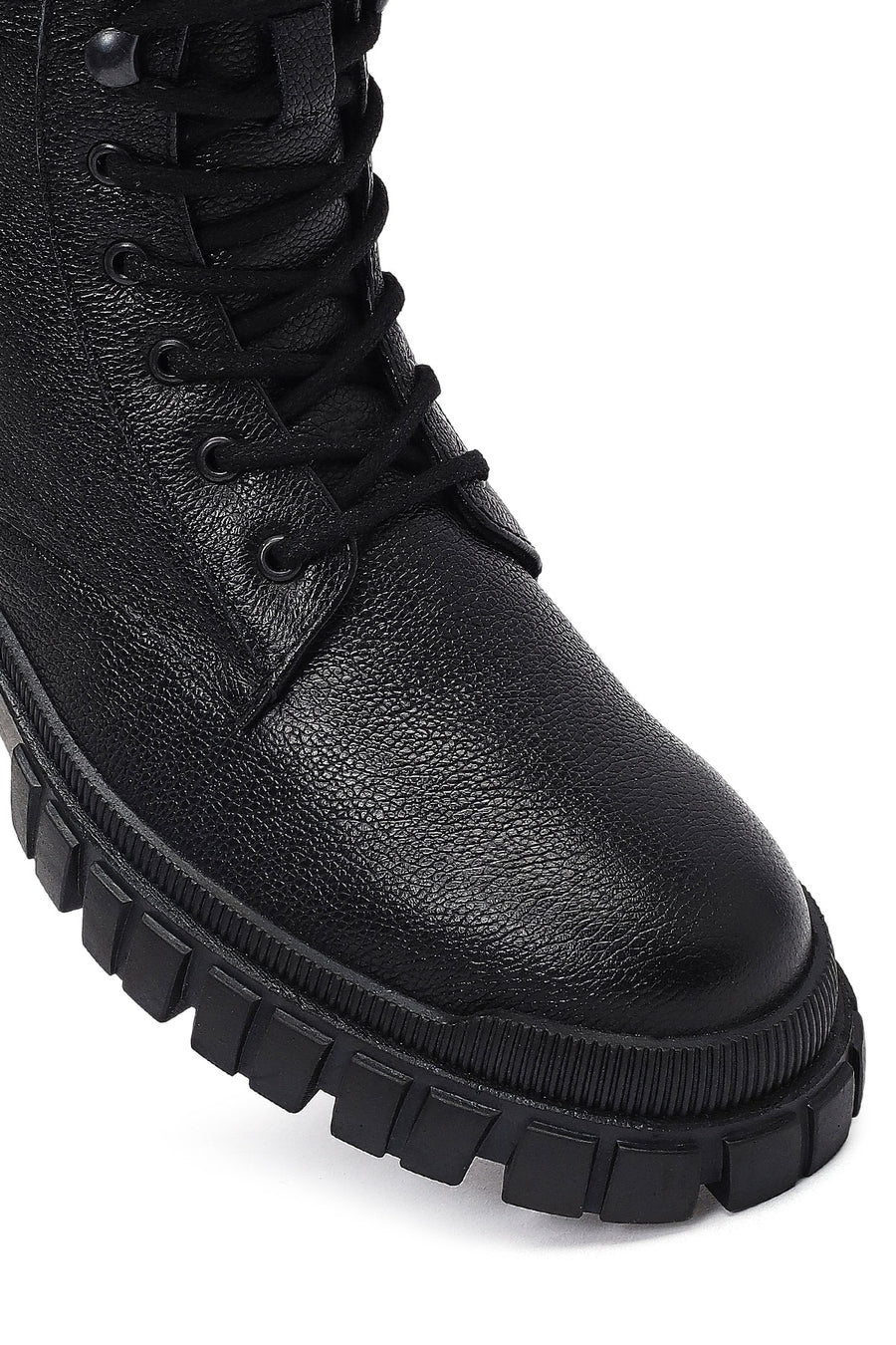 Men's Black Zippered Leather Casual Boots
