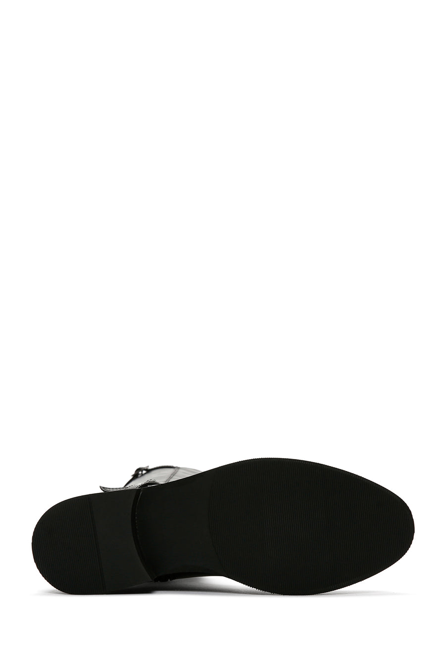 Women's Black Buckle Zippered Leather Boots