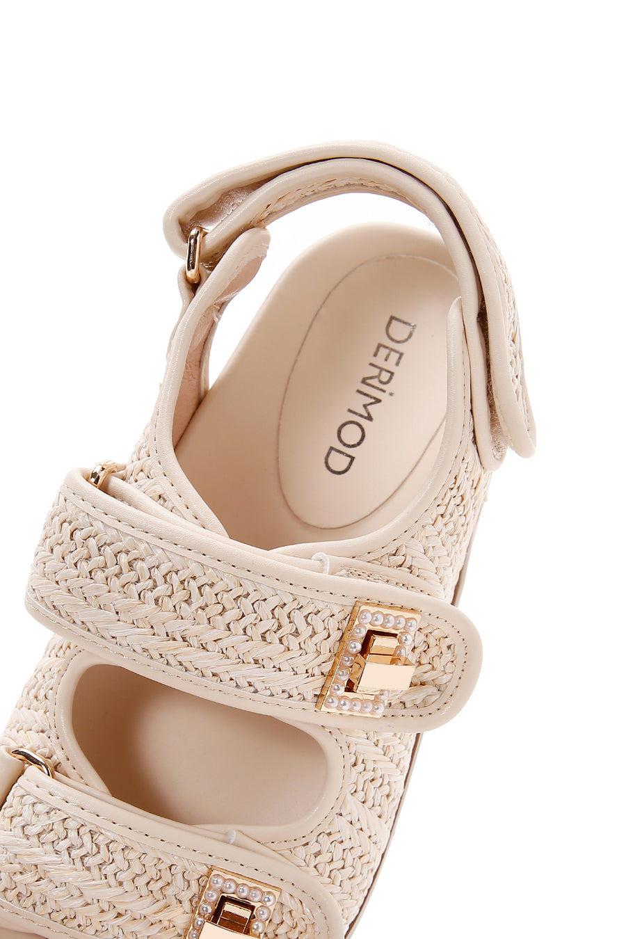 Women's Beige Straw Sandals