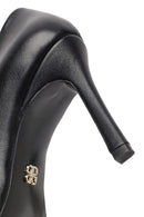 Woman Black Thin-Heeled Leather Stiletto | Derimod