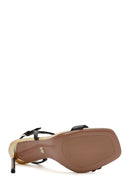 Women's Black Ankle Strap Leather Thin Heel Sandals | Derimod