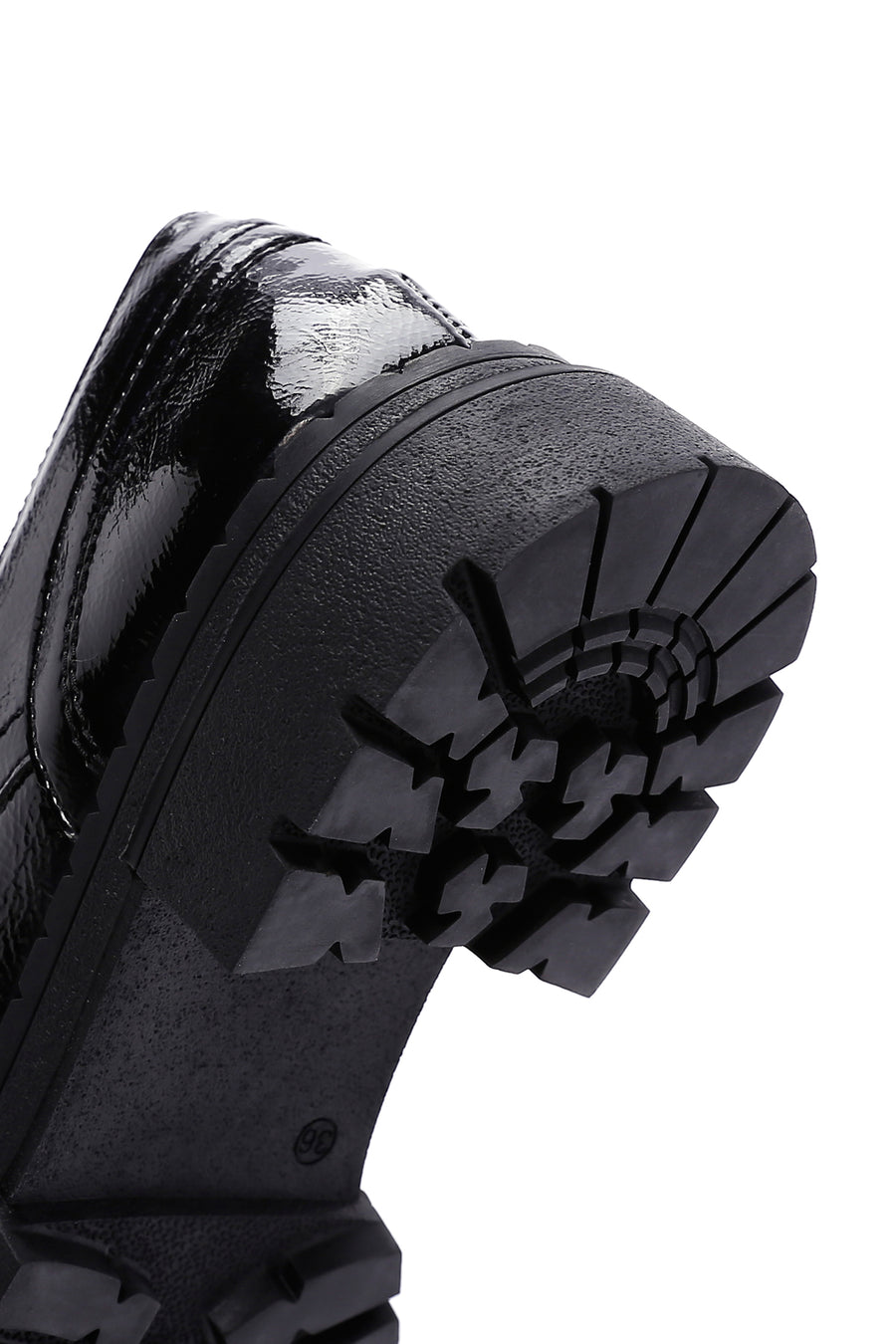 Women's Black Patent Leather Casual Shoes